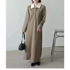 【Bab】2WAYダブルカラーワンピース モカ