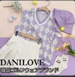 韓国ゴルフDANI LOVE アーガイルベスト