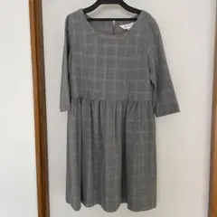グレー チェック柄 ワンピース