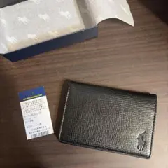 未使用　ラルフローレン カードケース　名刺入れ　ブラック/レッド　箱付き 未使用 ラルフローレン カードケース 名刺入れ ブラック/レッド 箱付き