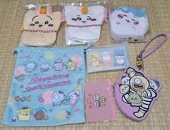 ７点セットちいかわ　パスケース、巾着、バッグチャームポーチ、ポーチハチワレうさぎ