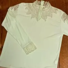 美品 ブラウス フリルシースルー