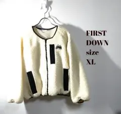 ファーストダウンFIRSTDOWN✨ボアジャケット　ワンポイントロゴ　LL