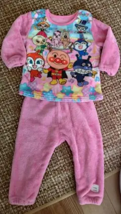 アンパンマン ベビーパジャマ フリース ピンク