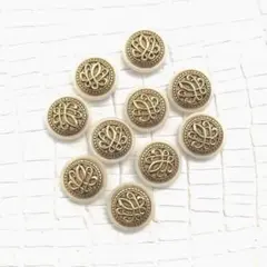 アンティークな装飾的な金色ボタン 10個セット