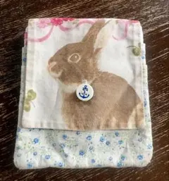 【ハンドメイド】ウサギプリント柄移動ポケット