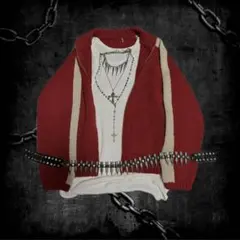 り*あ様 ジップニットジャケット　y2k 平成　パンク　グランジ