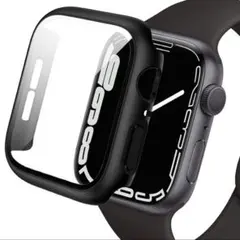 Miimall アップルウォッチ 強化ガラス ケース ブラック