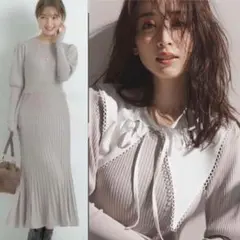 アプワイザーリッシェ ２ＷＡＹ衿付きニットワンピース　2 ノエラジル