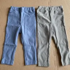 GU 水色とグレーのパンツ 80サイズ 2点セット