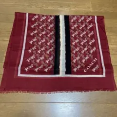 値下げしました☆COACH ワインレッド フラワーパターン スカーフ