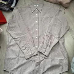 ストライプ 長袖シャツ 胸ポケット付き　UNIQLO U