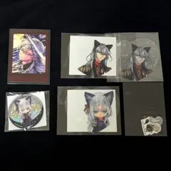 悪魔執事と黒い猫 シロ 4周年 缶バッジ SSRクリアカード チェキ あく