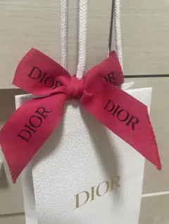 Dior ショップ袋 白 ピンクリボン