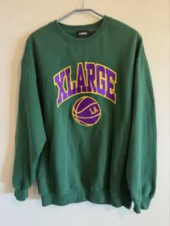 XLARGE グリーン バスケットボール トレーナー Lサイズ