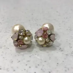 スワロフスキービジュー 淡水パール ピアス