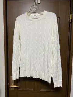 ユニクロ　UNIQLO　コットンカシミヤ ケーブルクルーネックセーター M 長袖