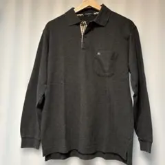 BURBERRY LONDON 長袖ポロシャツ ダークグレー Mサイズ