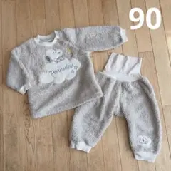 スヌーピー もこもこ パジャマ 上下セット 90のサムネイル