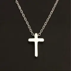 1本　ミニクロス②　ネックレス　ステンレス　アズキチェーン　45cm