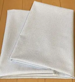 先染めギンガムチェック　コットン100　ベビーブルー　1m