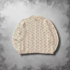 90s USA製ヴィンテージケーブルニット モックネック ショート丈 y185