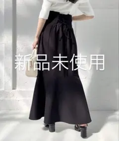 [マイナス5キロ見え]後ろレースアップマーメイドスカート　ブラック