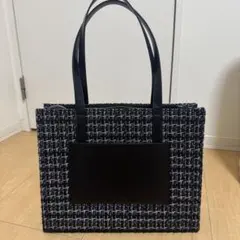 新品 マリークワント MARY QUANT ツイードラメ スクエア トートバッグ