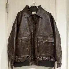 JaVa ボックスシルエット ブラウンレザージャケット