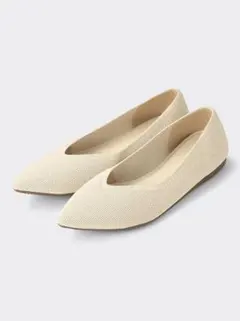 未開封　GU　ウォッシャブルニットフラットシューズ　オフホワイト　23cm