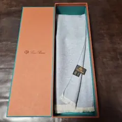 レア✨ ロロピアーナ 大判ストール ロゴ 刺繍 カシミヤ100 水色 - メルカリ