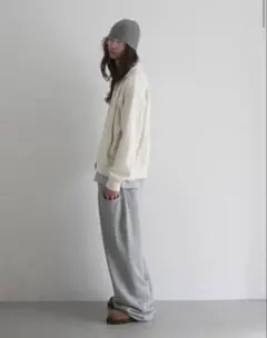 NEONSIGN Blind tuck sweat pants top grayのサムネイル