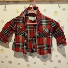 ネルシャツ赤・黒・白 チェック柄 シャツ 80cm