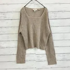 【ANN TAYLOR】ニットトップス リネン100% スクエアネック Mのサムネイル
