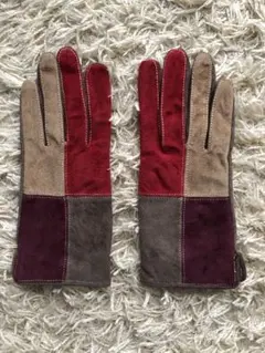 パッチワークスエード手袋