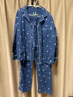 GU ネイビー ハート柄 パジャマ M