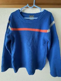 RUGGED WORKS 青色ニットセーター 130
