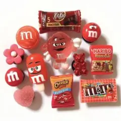 レッドお菓子m　サンダルアクセサリー　ジビッツ　サンダルチャーム