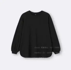 ライトスウェットオーバーサイズT(長袖)　359517　BLACK　M　GU