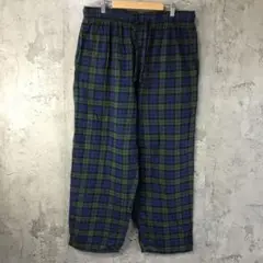 yz174古着　チェックパンツ　パジャマパンツ　紺　緑　黒　90s Y2K