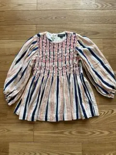 bonjour ストライプ刺繍チュニック