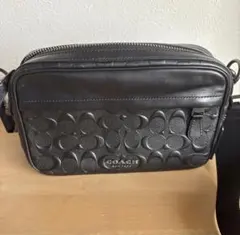 COACH ブラックレザー ショルダーバッグ
