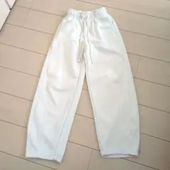 難ありGUジーユー スウェットバレルレッグパンツ ナチュラル