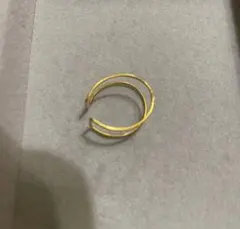 ゴールドカラー ダブルライン イヤーカフ イヤリング