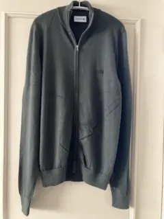 LACOSTE ハイゲージ フルジップアップニット カーキ US:S