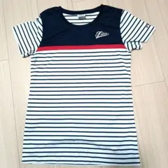 FILA ストライプ 半袖Tシャツ ネイビーL1314番