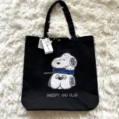 スヌーピー&オラフ　siffler サガラ刺繍　帆布　トートバッグ　新品タグ付き