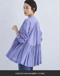 美品　green label 全方位映えブラウス　ライラック　フリー