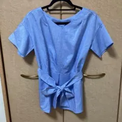 OFUON オフオン　リボン付水色ブラウスのサムネイル