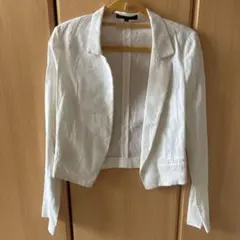 セオリー ノーカラージャケット ホワイト Sサイズ リネン素材のサムネイル